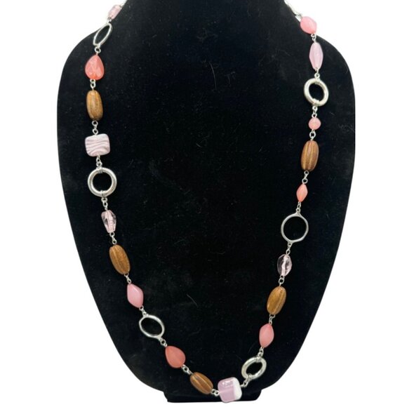 Jewelry - Multicolor Beaded Necklace With Silver Accents & Lobster Clasp Closure 30" READ